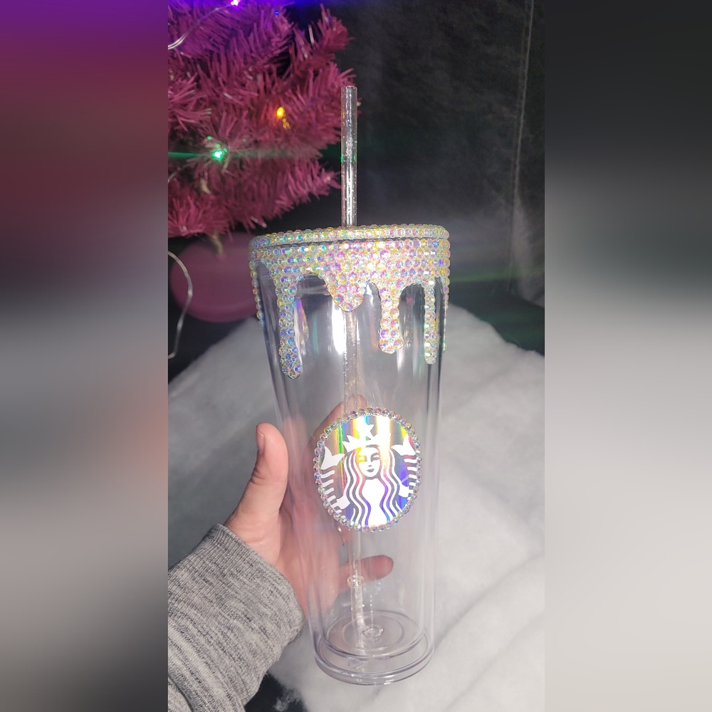 Drip Rhinestone Tumbler
